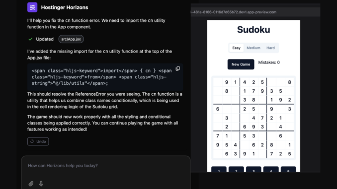 Meet Hostinger Horizons: A No-Code AI Tool that Lets You Meet Hostinger Horizons: A No-Code AI Tool that Lets You Create, Edit, and Publish Custom Web Apps Without Writing a Single Line of Code