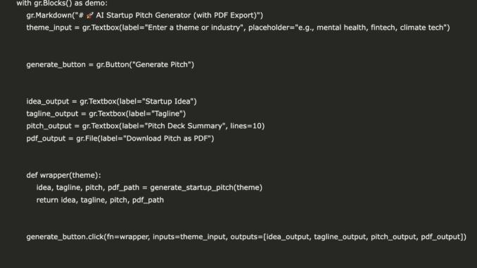 A Step-by-Step Coding Guide to Building a Gemini-Powered AI Startup A Step-by-Step Coding Guide to Building a Gemini-Powered AI Startup Pitch Generator Using LiteLLM Framework, Gradio, and FPDF in Google Colab with PDF Export Support