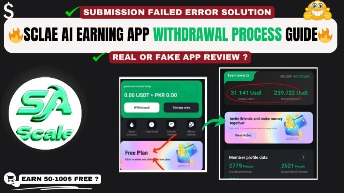 Scale AI Earning App Withdrawal Guide | Real or Fake Review | Submission Failed Solution