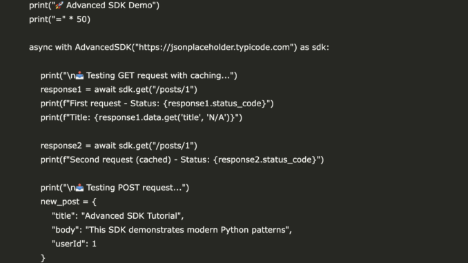 A Coding Guide to Build a Production-Ready Asynchronous Python SDK with Rate Limiting, In-Memory Caching, and Authentication