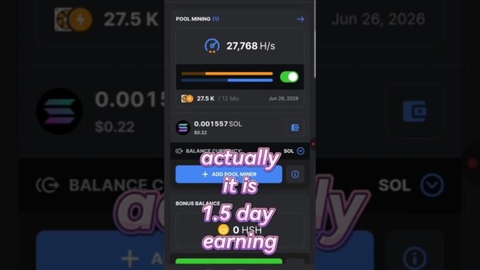 Day 01/365 of crypto mining via crypto tab #cryptomining #bitcoin#Cryptosimplified