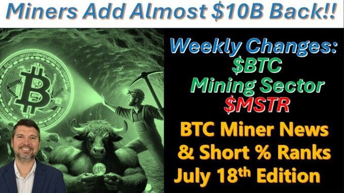💥📈 ⛏️🪙 Bitcoin Mining Sector Short Rankings and News for July 18