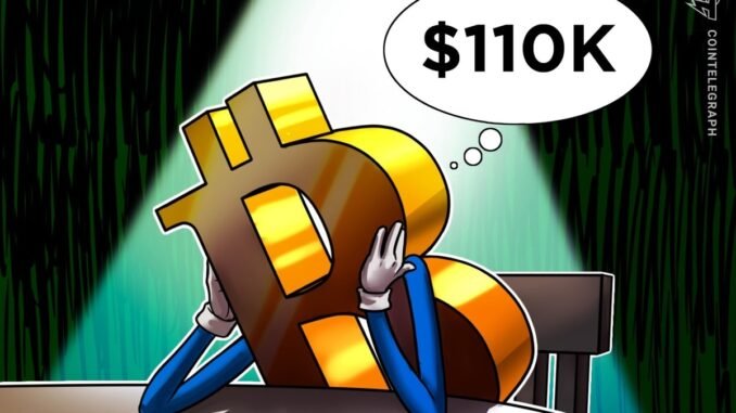 Key Bitcoin Price Levels To Watch as BTC Rally Stalls at $110K