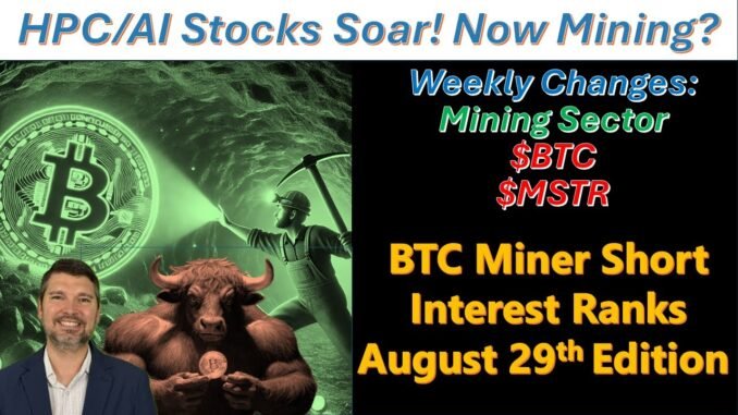 🪙🚀Bitcoin Mining Sector Short Rankings and News for August 29th⚒️