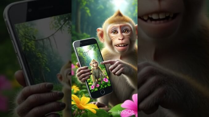 Monkey and mobile 📲 #vaibhav sisinty #ai #AI News#yt:cc=on #The Diary Of A CEO #raj shamani #halo