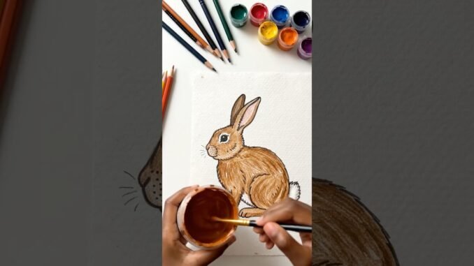 Easy rabbit drawing | Easy Rabbit Painting 🐰🎨 | AI Art for Beginners #animalart #drawing