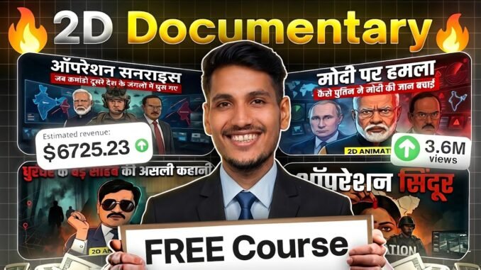AI से FREE में 2D Animated Documentary Videos बनाओ | Beginners के लिए Free Course