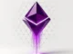 Ethereum crystal node with data streams showing developer activity growth