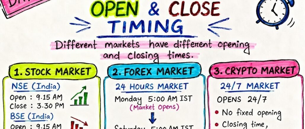Market Open & Close Timing Explained | Stock, Forex & Crypto (Beginner's Guide)