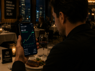 Analyzing Stellar chart on his phone