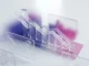 Abstract financial visualization showing downward inflation trends with purple gradient accents