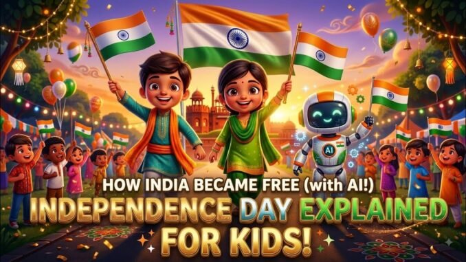 Independence Day Explained for Kids! 🇮🇳 | 3D Animation with AI Guide