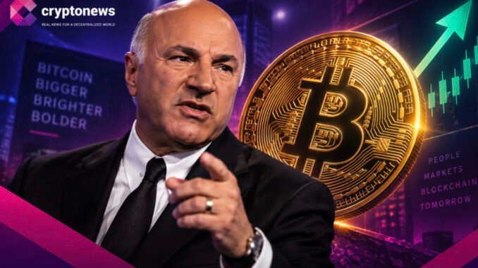 Institutional crypto adoption drives Kevin O’Leary thesis: 1%-3% allocations, exchange adoption, and a $1 million Bitcoin forecast.