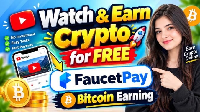Watch & Earn Crypto for FREE | FaucetPay Bitcoin Earning 2026