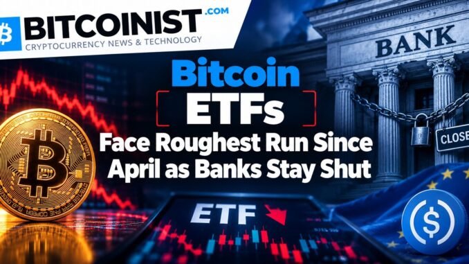 Bitcoin ETFs Face Roughest Run Since April as Banks Stay Shut