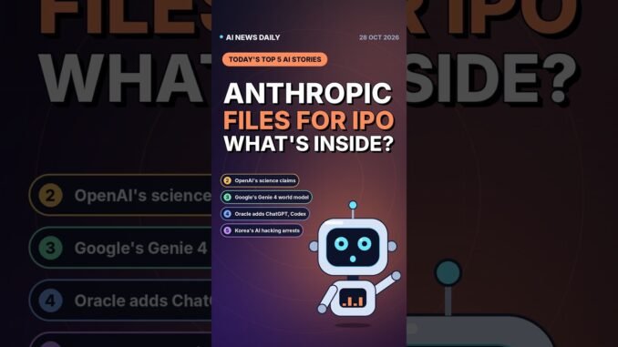 Top 5 AI News Today (28 Oct 2026): Anthropic IPO Filing, OpenAI Science Claims